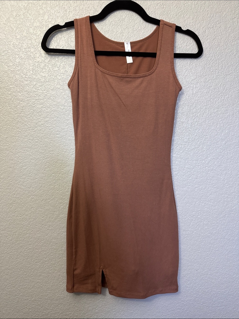 Sleeveless Mini Tank Dress in Rusty Brown